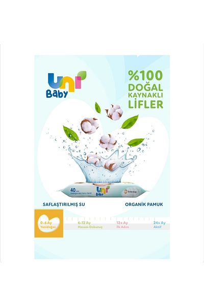 Uni Baby Newborn Baby Wet Wipes 0-6 Months 18X40 Pieces