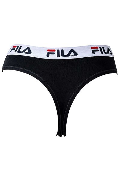 Fila Damen String - Normal Bel, breiter Logo-Bund, Baumwolle, einfarbig