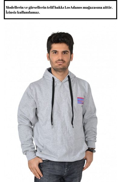 zekuş Unisex Loading Printed Hooded Kangaroo Pocket Sweatshirt