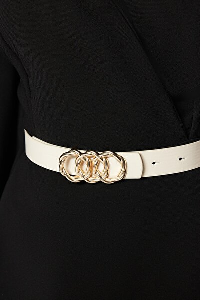 Trendyol Collection Pack of 2 Black-Beige Leather Look Women's Belt TWOSS23KE00011