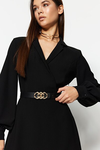 Trendyol Collection Pack of 2 Black-Beige Leather Look Women's Belt TWOSS23KE00011