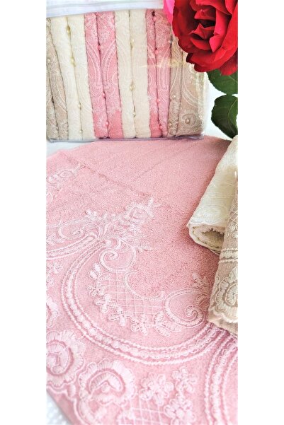 Z&N STYLE Annem Çeyizlik Bukle Французький рушник з мереживом, 50x90, 6 шт. в ПВХ коробці