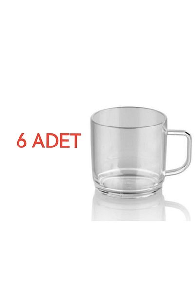 GastroPlast 6 Pieces 250 Ml Unbreakable, Anti-Scratch Polycarbonate Plastic Transparent Tea-Coffee Cup