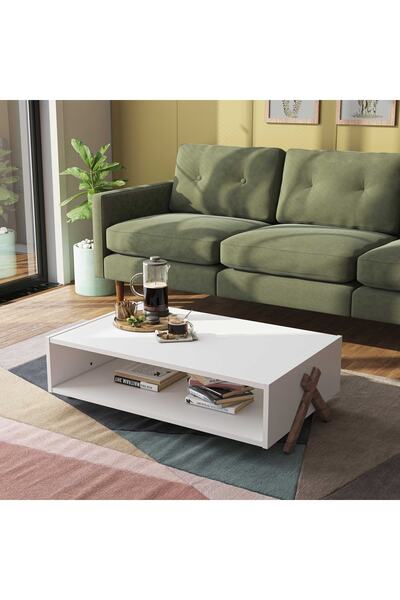 Rafevi Kipp Orta Sehpa (Ceviz-Beyaz)