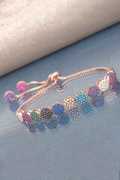 LINTERNA 925 Ayar Gümüş Mix Taşlı Asansörlü Bileklik