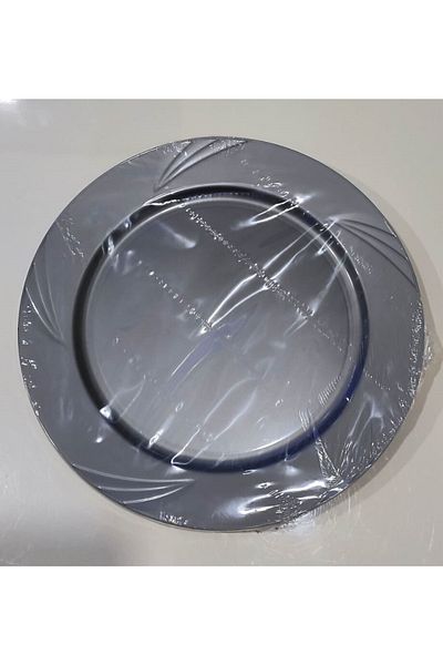 Kristal Plastic Plate Luxury Hard Mica 22 Cm (6 PCS) Silver Color