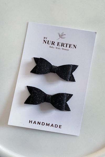 By Nur Erten Glittery Bow Glitter Sparkling Children's Buckle