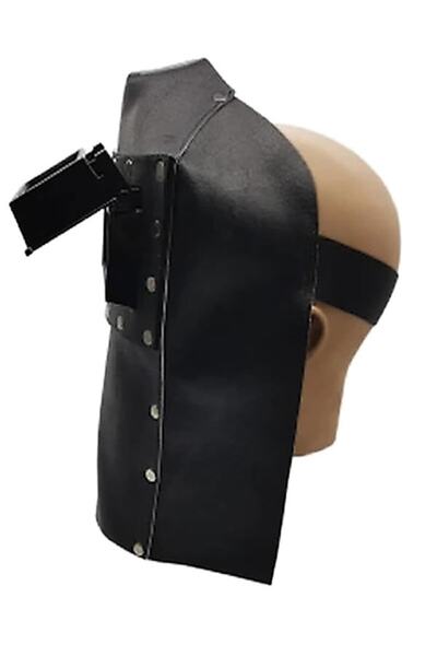 isguvenlikstore Leather Cover Welder Head Mask Cover Welding Mask Leather Welding Mask Glass Gift