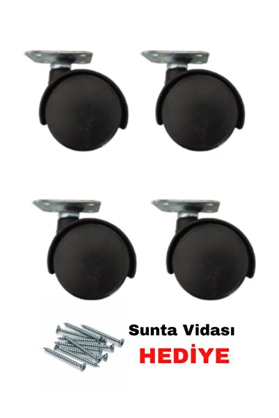 Seraç 4 Adet 40mm Oynak Tablalı Mobilya, Sehpa Tekerleği