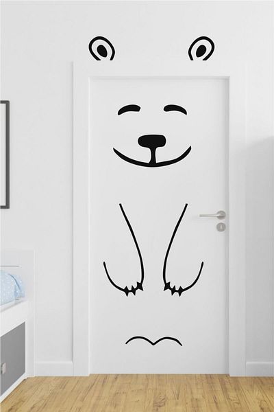 Piksel Grafik Autocolant pentru ușă urs polar