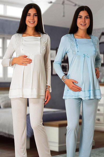by İGP Set de pijamale cu mânecă lungă pentru gravidă pentru gravidă