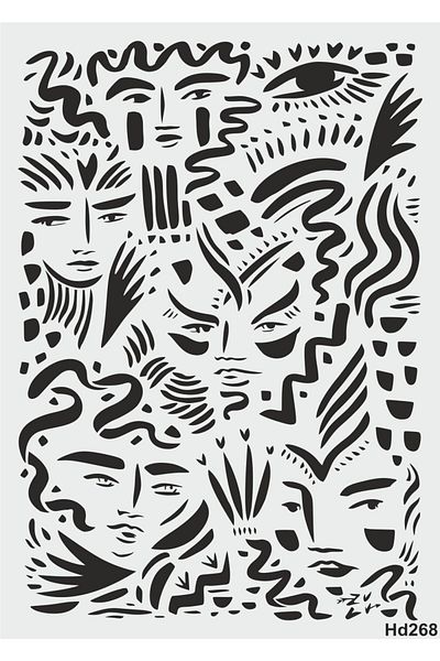 STENCİLTASARIM Stencil Design Hd268 Ethnic Pattern Wall Wooden Glass Painting Template