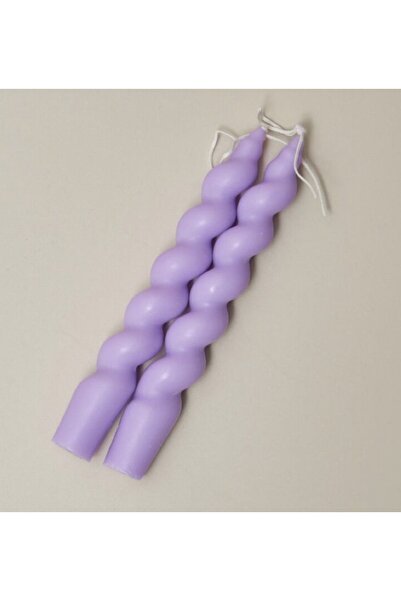 Mumbox mutluluk mum şeklinde 2’li Mor Burgu Spiral Şamdan Kokulu Mum