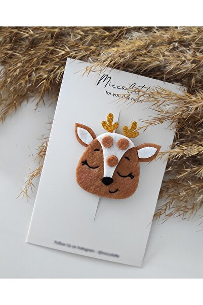 Miccolatte New Year's Reindeer Embroidered Felt Buckle