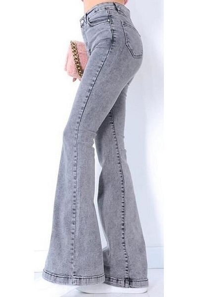 LİMABEL Zoe Smoked Flare Jeans High Waist Flare Jeans Comfortable (Εξαιρετικά Άνετα)