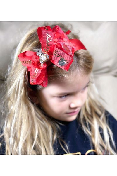 QUEEN AKSESUAR New Year's Eve Luxury Satin Decorated Crystal Jewelled Teddy Bear Star Bow Ribbon Crown Women's Children's Crown