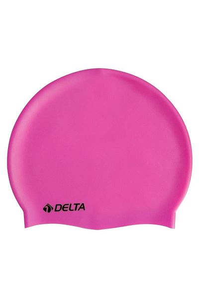 Delta قبعة سباحة فاخرة من السيليكون لحمام السباحة والبحر (لون سادة)