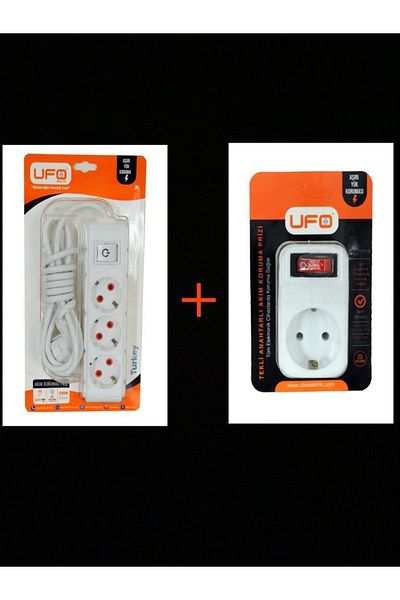 UFO Surge Protected Socket Set White