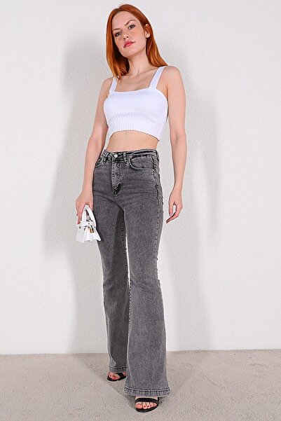 LİMABEL Liana Smoked Flare Jeans High Waist Flare Jeans Comfortable (Extra Comfortable)