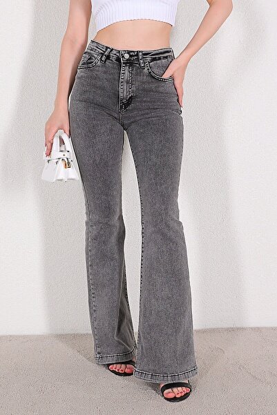 LİMABEL Liana Smoked Flare Jeans High Waist Flare Jeans Comfortable (Extra Comfortable)