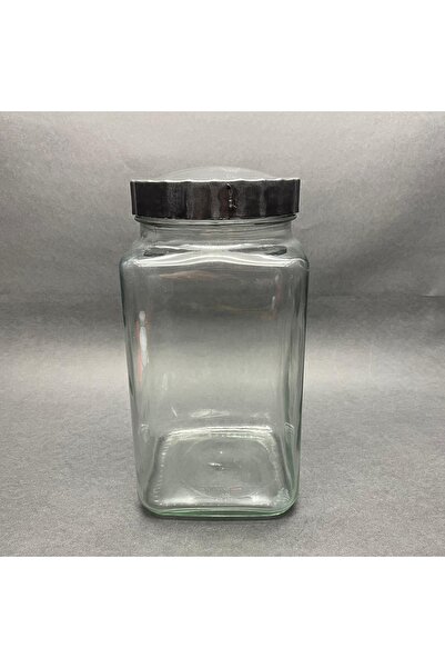 Pause Art Home 2000 Cc Köşeli Kare Cam Kavanoz - Siyah Contalı Sızdırmaz Kapa...