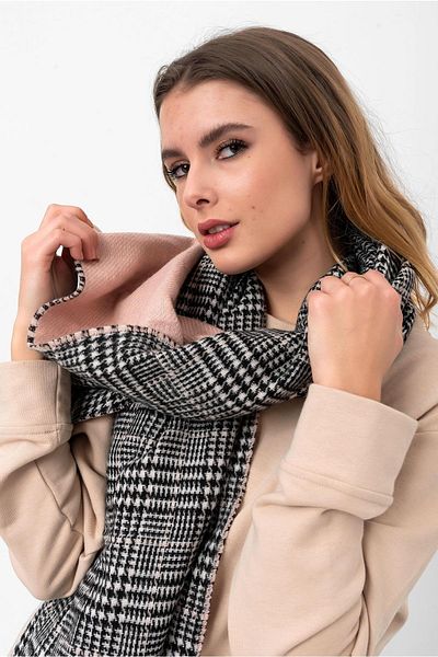 Saria Moda Double Sided Houndstooth Pattern Women's Shoulder Shawl