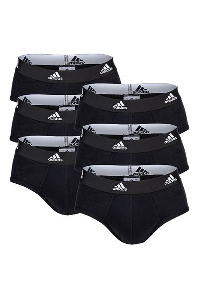 adidas Herren Slip, 6er-Pack – Textil, Active Flex Cotton, Logo, Einfarbig
