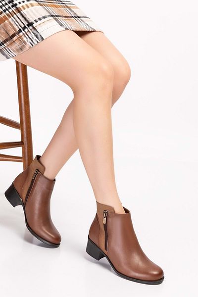 Gondol Cizme de damă din piele naturală cu toc clasic Anl.2101 - Nuc - 39