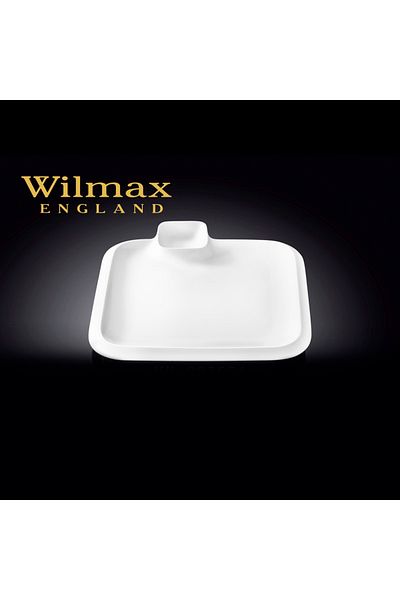KANCAEV Wilmax Square Dessert Plate with Sauce Bowl, 26*26cm. Sold as a Set of 2.