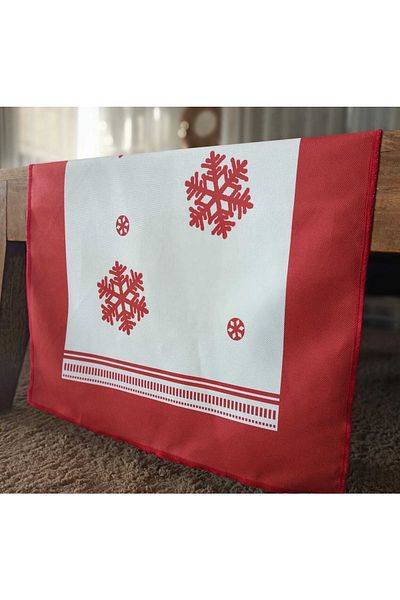 Alacastore New Year Red Snowflake Themed Runner