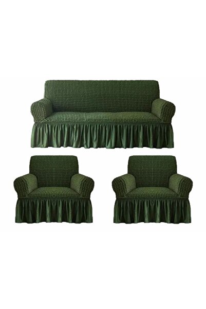 ARTUÇ Bürümcük Pamuklu (3-1-1) Koltuk Örtüsü Takımı Etekli Koltuk Kanepe Kılı...