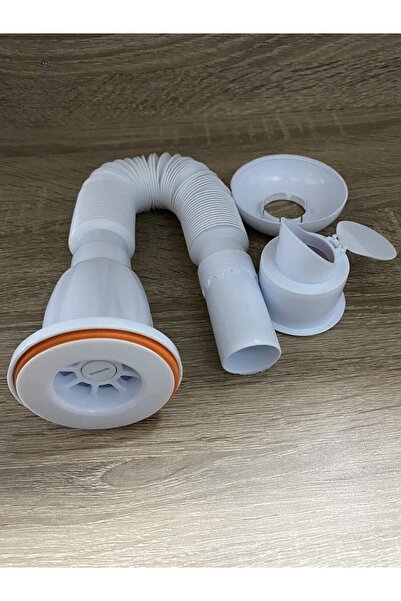 RENK YAPI RÜYASI Çekvalfli Sifon Mufmatik ( Koku Önleyicii ) Körüklü Lavabo Sifonu Plastik Süzgeçli