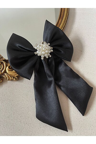 WAHSHE Cataramă cu fundă din piatră perlat din satin