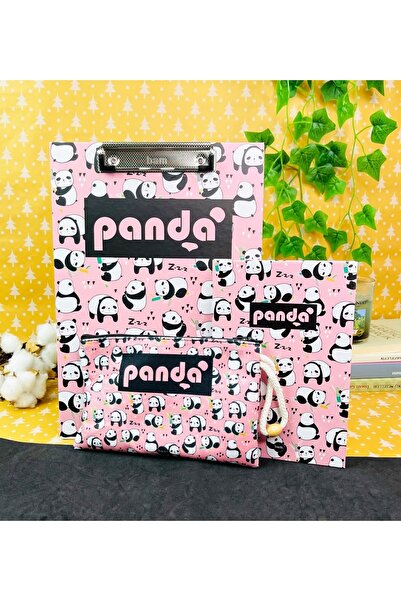 gifttime Panda Tasarımlı Defter Kalemlik Ve Sekreterlik Kırtasiye Seti