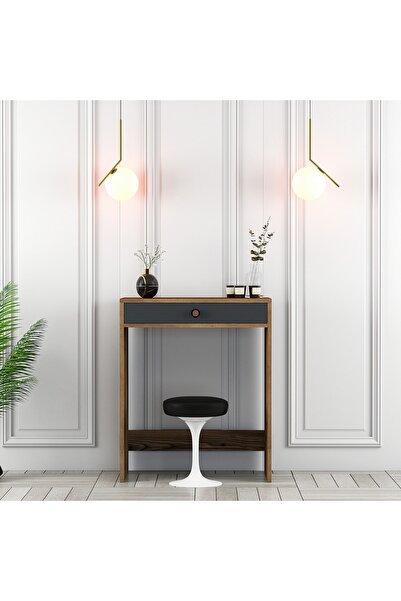 Variant Mobilya Lizbon Mini Makyaj Masası Dresuar - Ceviz / Antrasit