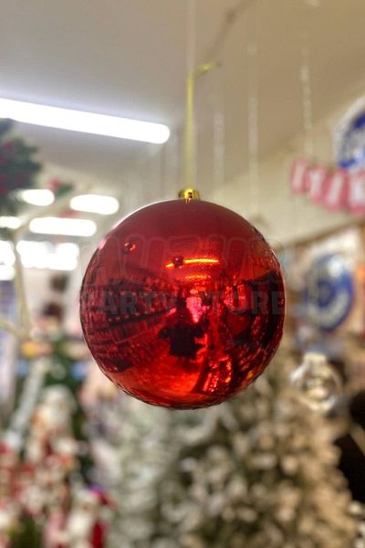 Huzur Party Store Κόκκινο Χρώμα 20 εκ. Αξιολάτρευτη μεγάλη μπάλα Φωτεινή Πρωτοχρονιάτικη διακόσμηση Κορδόνι για κρέμασμα Πρωτοχρονιάτικο στολίδι από πεύκο