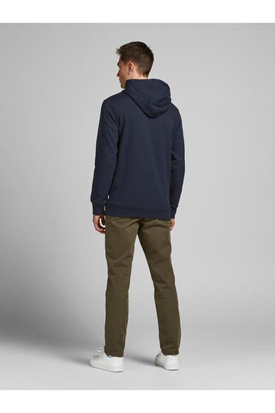 Jack & Jones Мъжки суитшърт с качулка, стандартна кройка и повдигнати елементи 12152840