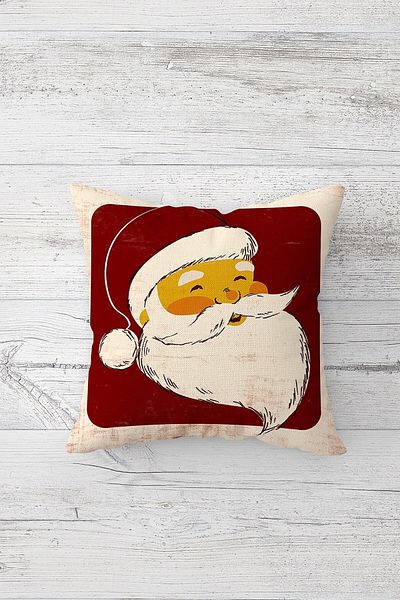 on the clouds Santa Claus Merry Christmas Pet Dog Hidden Zippered Throw Pillow Cover Pillow Case Set (4pcs)