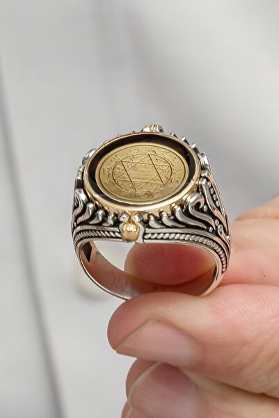 ALYANSEVİM Çift Tarafli Mührü Süleyman Işleme 925 Gümüş Erkek Yüzük