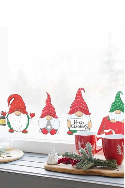 Piksel Grafik Christmas Themed Cute Gnomes Sticker