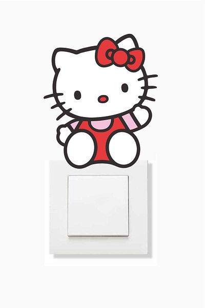 Piksel Grafik Autocolant pentru priză Hello Kitty