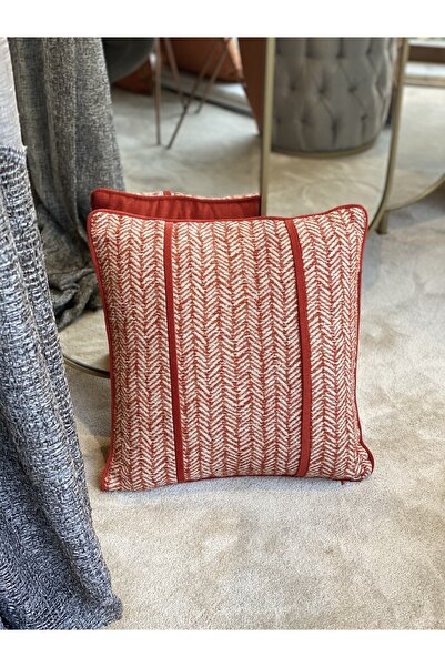 Hanlı Mercan Renk Desenli, Özel Dokuma Tasarım Kırlent/ Yastık