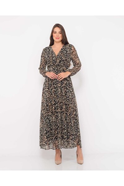 Apple Cix كم بالون شيفون برقبة على شكل حرف V