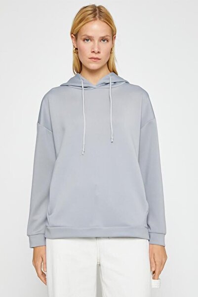 Koton Γυναικείο φούτερ καγκουρό Pocket Oversize με κουκούλα 3wak10068ek