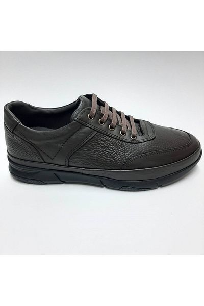 FOREX Genuine Leather Rubber Sole Orthopedic Anatomic Diabetic Brown Lace-Up Men's Shoes