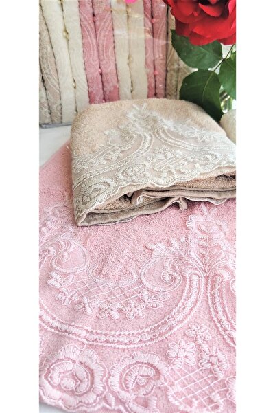 Z&N STYLE Annem Çeyizlik Bukle Французький рушник з мереживом, 50x90, 6 шт. в ПВХ коробці