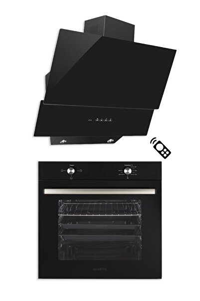 Alveus Şelale Siyah 2'li Ankastre Set (fırın+davlumbaz)