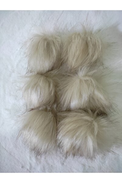 damlakids Ponpon 8 Adet 10 Cm Bere Anahtarlık Ve Patik Için Krem Kırçılli