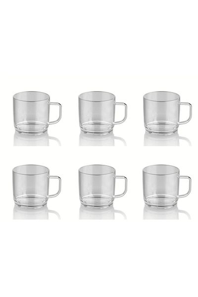 GastroPlast 6 Pieces 250 Ml Unbreakable, Anti-Scratch Polycarbonate Plastic Transparent Tea-Coffee Cup