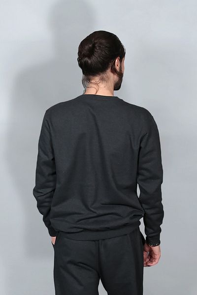 fkgiyim Anthracite Comfortable Pattern Embroidered Thick Sweat Men's Tracksuit Set